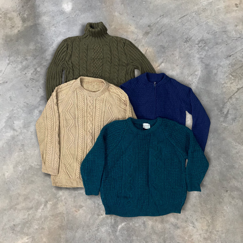 10x FISHERMAN ARAN WOOL KNITWEAR